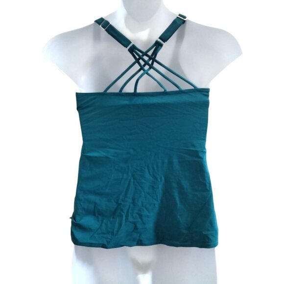 Tempt Me Size Medium 2-Piece Tankini V-Neck Ruched Top High-Waisted Boyshorts - Picture 7 of 11